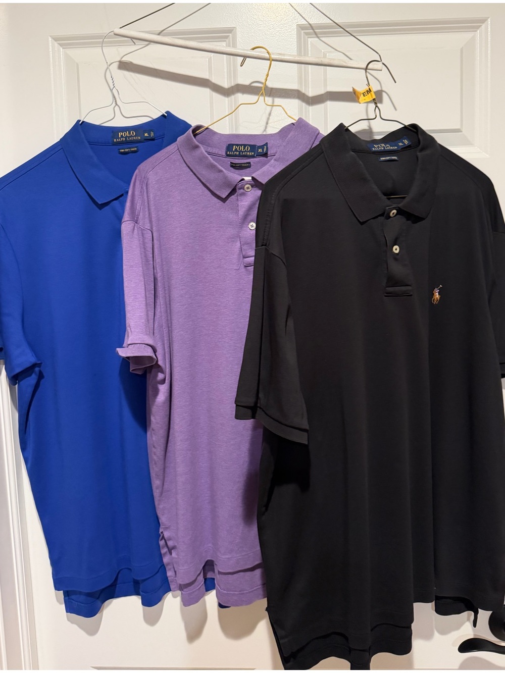 Polo by Ralph Lauren Short-Sleeve Polo Trio in Black, Purple & Royal Blue